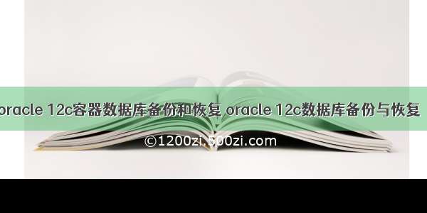 oracle 12c容器数据库备份和恢复 oracle 12c数据库备份与恢复