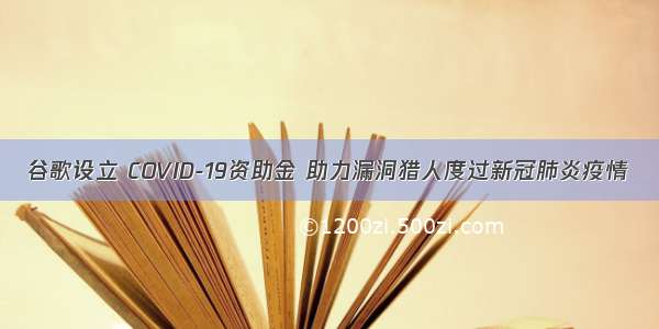 谷歌设立 COVID-19资助金 助力漏洞猎人度过新冠肺炎疫情