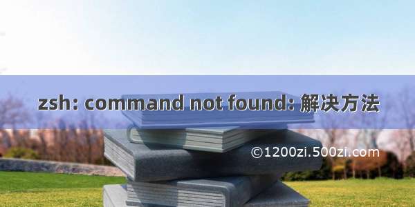 zsh: command not found: 解决方法