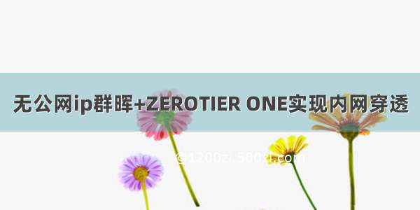 无公网ip群晖+ZEROTIER ONE实现内网穿透