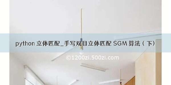 python 立体匹配_手写双目立体匹配 SGM 算法（下)