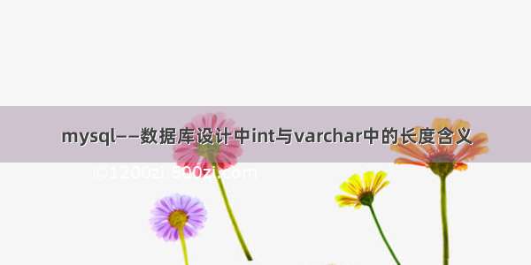 mysql——数据库设计中int与varchar中的长度含义