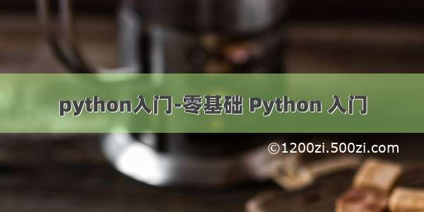 python入门-零基础 Python 入门