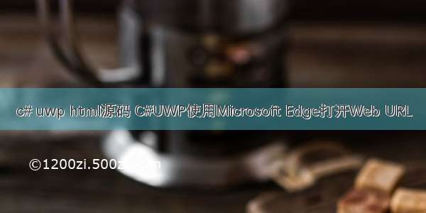 c# uwp html源码 C#UWP使用Microsoft Edge打开Web URL