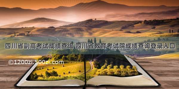 四川省副高考试成绩查询 四川省教育考试院成绩查询登录入口