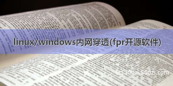 linux/windows内网穿透(fpr开源软件)