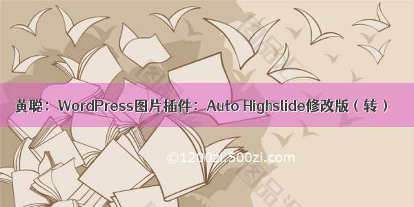 黄聪：WordPress图片插件：Auto Highslide修改版（转）