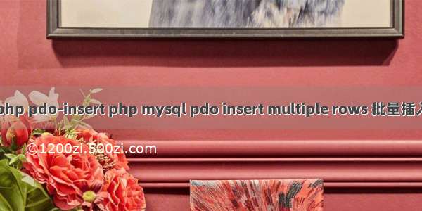 php pdo-insert php mysql pdo insert multiple rows 批量插入