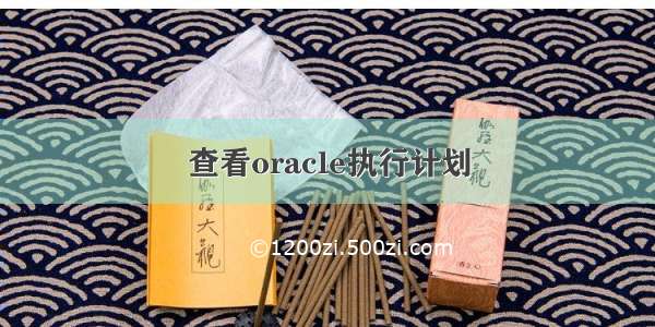 查看oracle执行计划