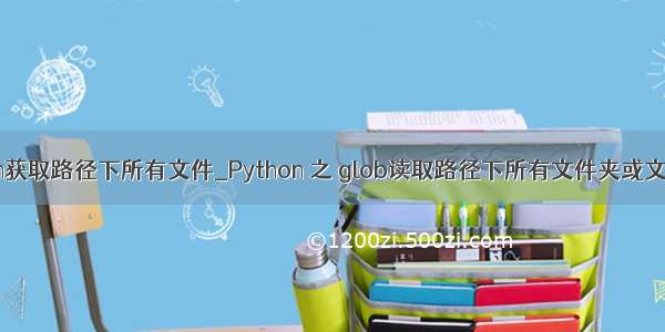 python获取路径下所有文件_Python 之 glob读取路径下所有文件夹或文件方法