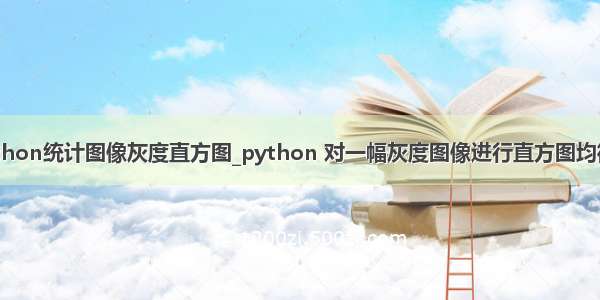 python统计图像灰度直方图_python 对一幅灰度图像进行直方图均衡化