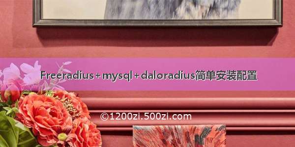 Freeradius+mysql+daloradius简单安装配置