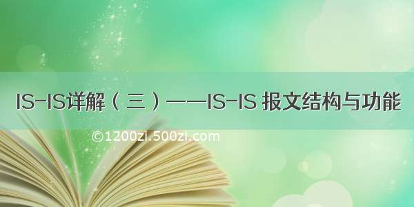 IS-IS详解（三）——IS-IS 报文结构与功能