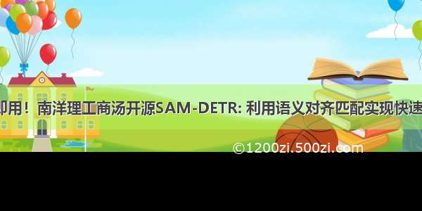 CVPR  | 即插即用！南洋理工商汤开源SAM-DETR: 利用语义对齐匹配实现快速收敛的DETR...