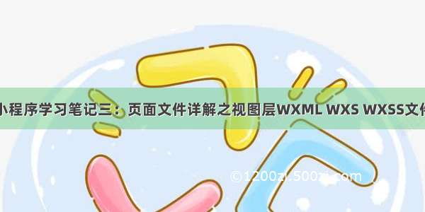 小程序学习笔记三：页面文件详解之视图层WXML WXS WXSS文件