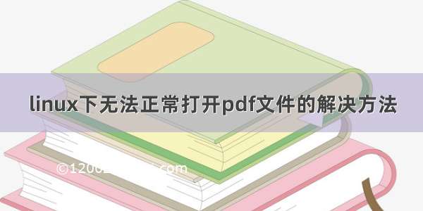 linux下无法正常打开pdf文件的解决方法