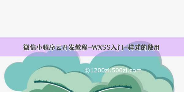 微信小程序云开发教程-WXSS入门-样式的使用