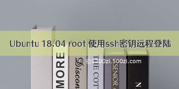 Ubuntu 18.04 root 使用ssh密钥远程登陆