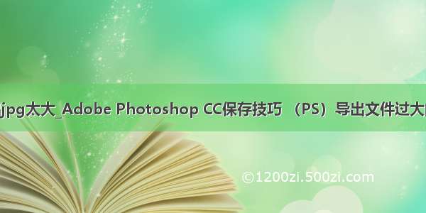 psd导出jpg太大_Adobe Photoshop CC保存技巧 （PS）导出文件过大问题解决