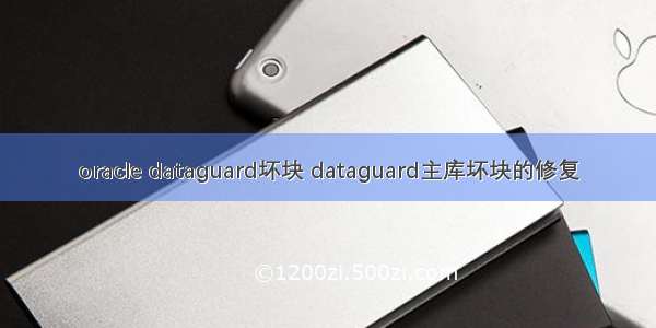 oracle dataguard坏块 dataguard主库坏块的修复