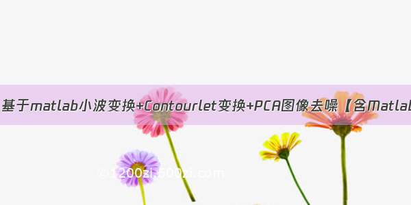 【图像去噪】基于matlab小波变换+Contourlet变换+PCA图像去噪【含Matlab源码 610期】