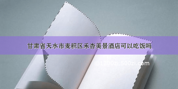 甘肃省天水市麦积区禾杏美景酒店可以吃饭吗