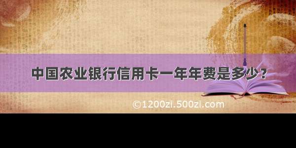 中国农业银行信用卡一年年费是多少？