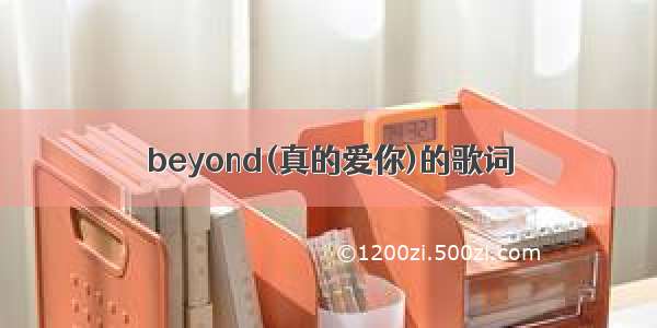 beyond(真的爱你)的歌词