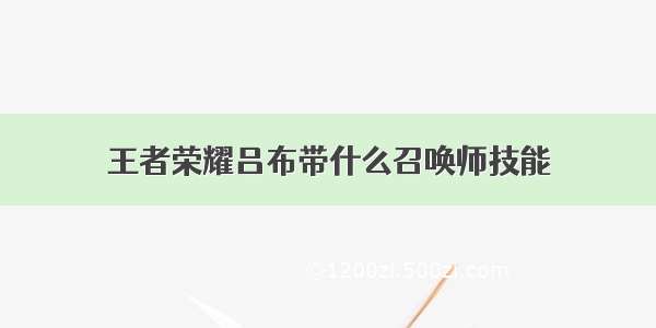 王者荣耀吕布带什么召唤师技能