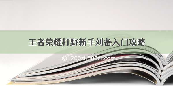 王者荣耀打野新手刘备入门攻略