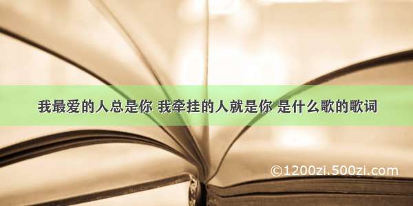 我最爱的人总是你 我牵挂的人就是你 是什么歌的歌词