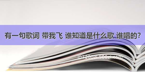 有一句歌词 带我飞 谁知道是什么歌 谁唱的？