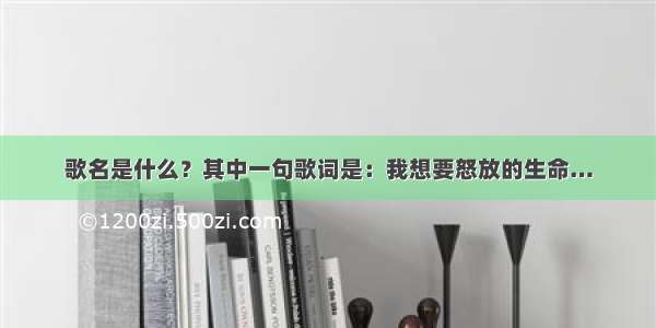 歌名是什么？其中一句歌词是：我想要怒放的生命…