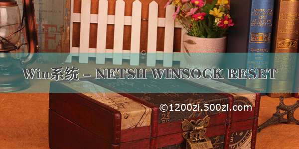 Win系统 - NETSH WINSOCK RESET