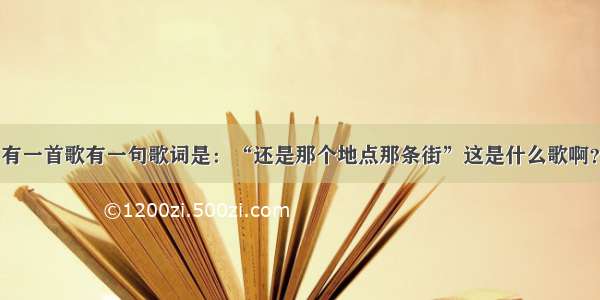 有一首歌有一句歌词是：“还是那个地点那条街”这是什么歌啊？