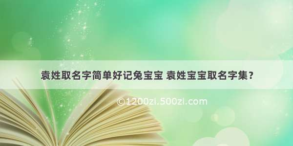 袁姓取名字简单好记兔宝宝 袁姓宝宝取名字集？