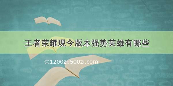 王者荣耀现今版本强势英雄有哪些