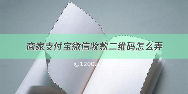 商家支付宝微信收款二维码怎么弄