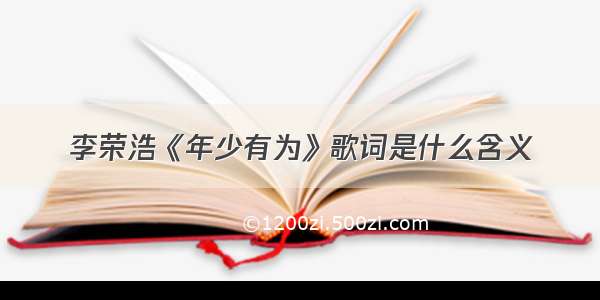 李荣浩《年少有为》歌词是什么含义