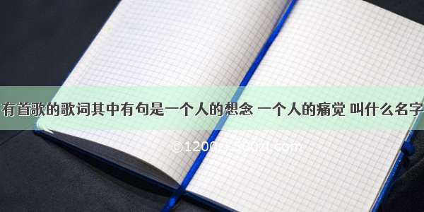 有首歌的歌词其中有句是一个人的想念 一个人的痛觉 叫什么名字