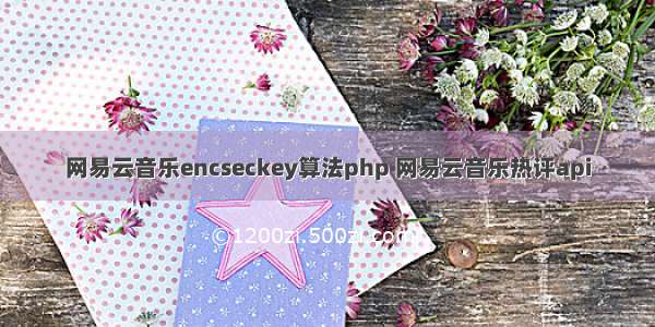 网易云音乐encseckey算法php 网易云音乐热评api