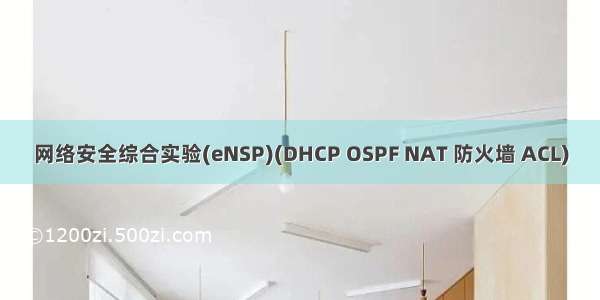 网络安全综合实验(eNSP)(DHCP OSPF NAT 防火墙 ACL)