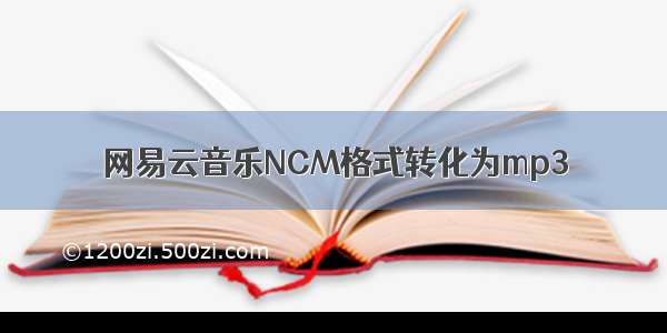 网易云音乐NCM格式转化为mp3