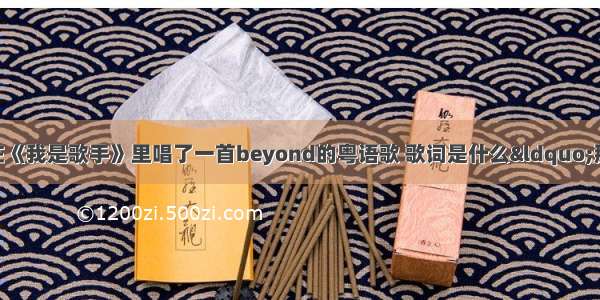 邓紫棋有一期在《我是歌手》里唱了一首beyond的粤语歌 歌词是什么“那双眼动人 笑声