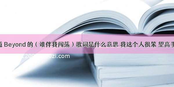 谁知道 Beyond 的（谁伴我闯荡）歌词是什么意思 我这个人很笨 望高手指教