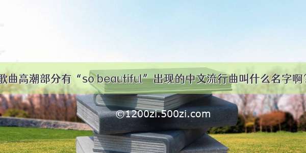 歌曲高潮部分有“so beautiful”出现的中文流行曲叫什么名字啊？