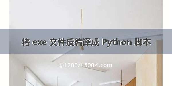 将 exe 文件反编译成 Python 脚本