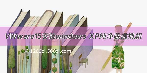 VWware15安装windows XP纯净版虚拟机