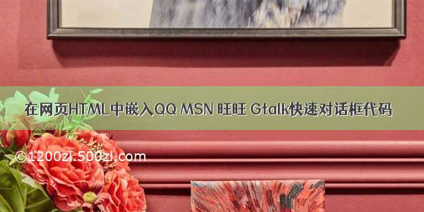 在网页HTML中嵌入QQ MSN 旺旺 Gtalk快速对话框代码