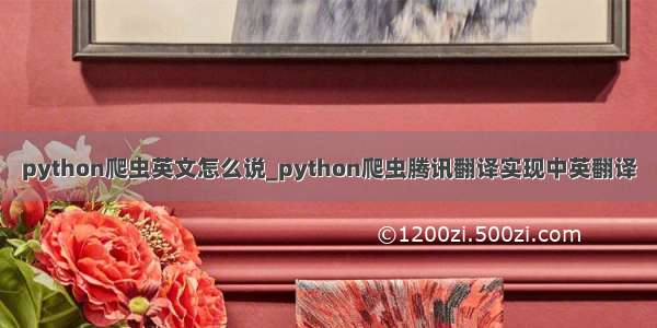 python爬虫英文怎么说_python爬虫腾讯翻译实现中英翻译